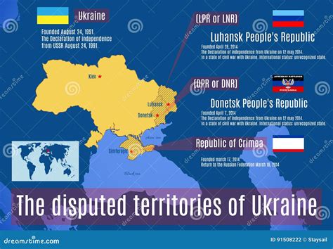 The Disputed Territories of Ukraine. Stock Vector - Illustration of recognised, people: 91508222