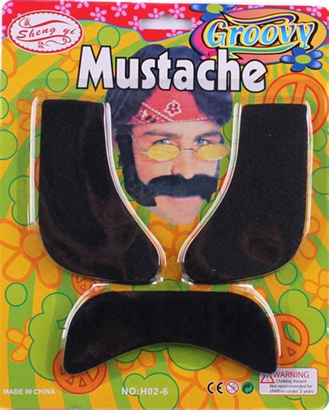 mBlack Self Adhesive Costume Fancy Stylish Party Fake Mustache Moustache