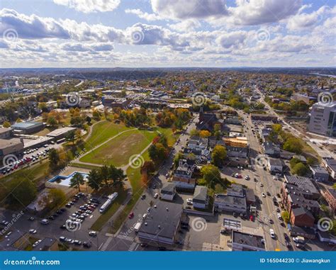 Lowell Downtown Aerial View, Massachusetts, USA Stock Photo - Image of ...