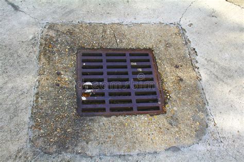 Storm drain stock photo. Image of floor, sewer, metal - 199716822