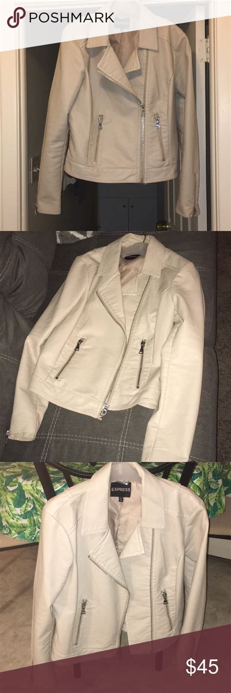 Beige Express leather jacket size XL | Beige leather jacket, Jackets ...