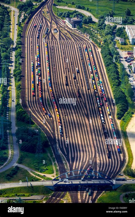 Aerial view, freight yard, marshalling yard, marshalling yard Alte Süderelbe Altenwerder ...