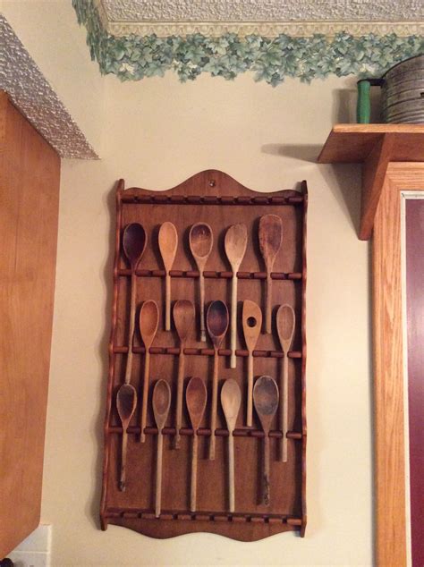 I used a spoon holder shelf to display my antique spoon collection. | How to antique wood ...