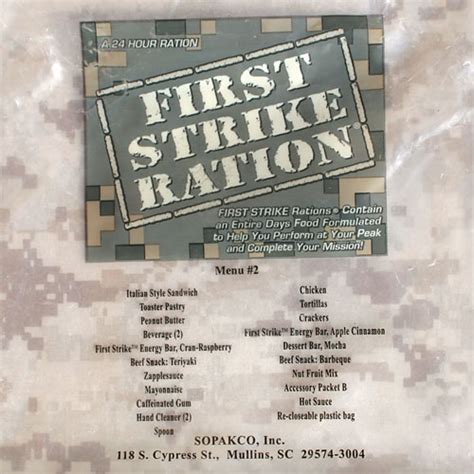 Field Rations 24 ~ US First Strike Ration | Joint Forces News