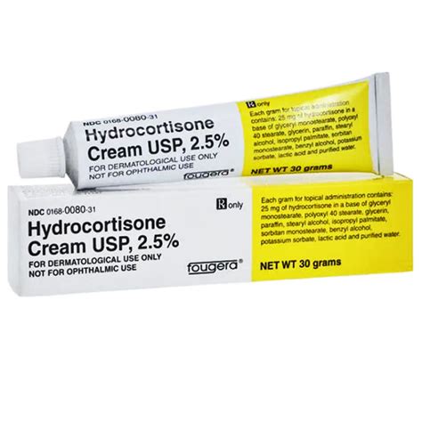 Hydrocortisone Cream 2.5% Topical Corticosteroid, 30 grams ...