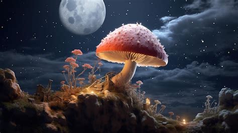 Premium AI Image | night mushrooms