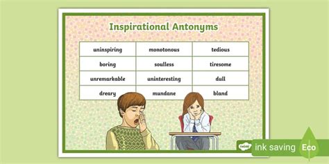 Inspirational Antonyms Word Mat (creat de profesori)