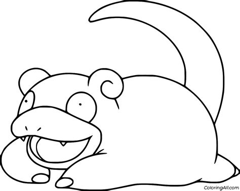 Slowpoke Coloring Page - ColoringAll