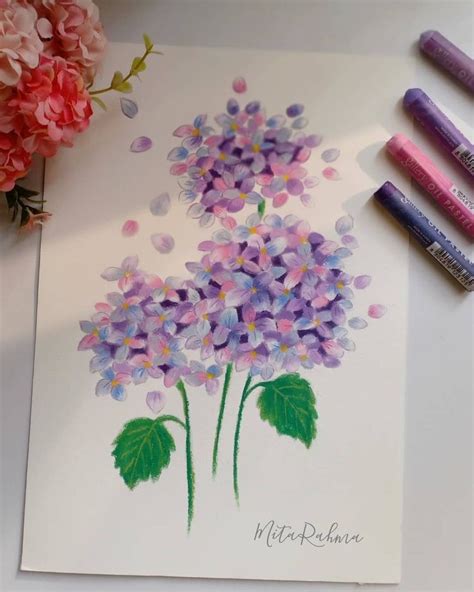 Simple Oil Pastel Drawings Of Flowers