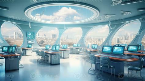 Futuristic classroom in school of the future. Classroom for classes or lectures 28594927 Stock ...