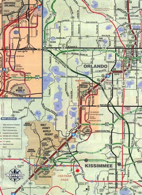 Orlando and Kissimmee Florida Map - Orlando Florida • mappery Clearwater Florida, Sarasota ...