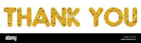 The word thank you written in social media emoji smiley characters Stock Photo: 160448474 - Alamy