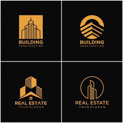 Set Of Building And Real Estate Logo S. Construction Logo Design With ...