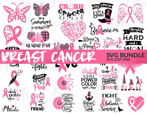 Drawing & Illustration Digital Art & Collectibles Cricut Breast Cancer Svg Silhouette Breast ...