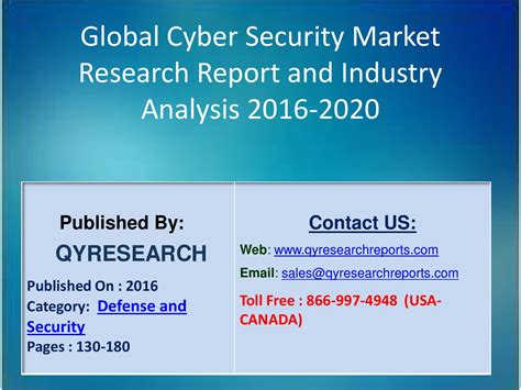 Global cyber security industry 2016 market size, share, growth, trends ...