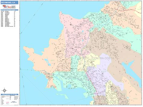 Richmond California Wall Map (Color Cast Style) by MarketMAPS - MapSales