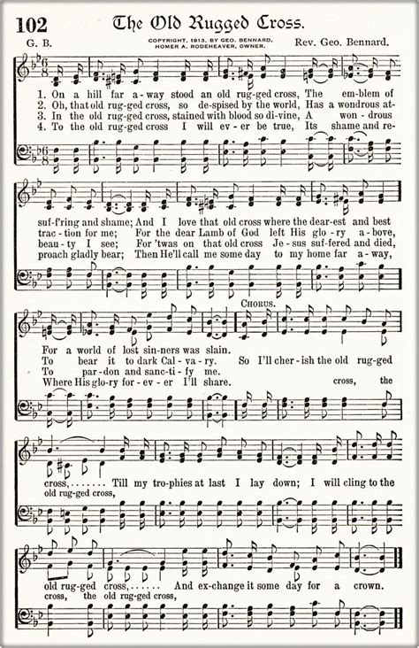 free printable praise and worship sheet music Rugged hymn hymns - Sheet ...