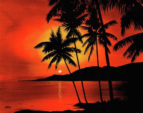 Hawaiian Sunset Painting by Marvin Blatt