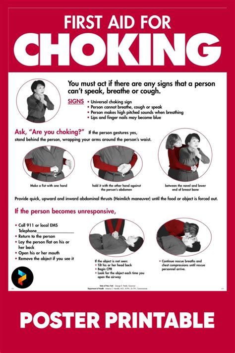 First Aid Choking Poster - 10 Free PDF Printables | Printablee