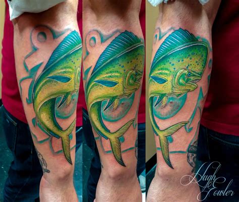 Mahi Mahi fish Tattoo | Upper arm tattoos designs, Picture tattoos ...