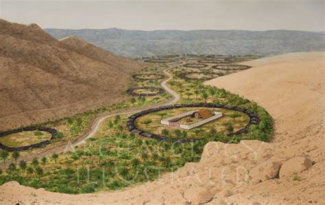 The Oasis of Kadesh Barnea with the Tabernacle. Sinai Desert. Place of Israelite Sojourn after ...