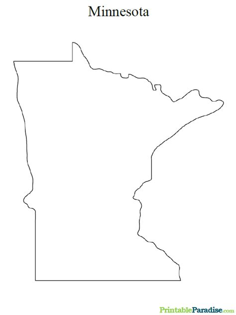 Printable State Map of Minnesota