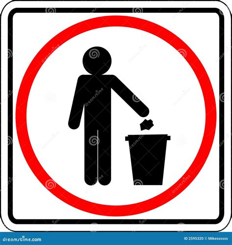 Throwing Trash Vector Sign Stock Photo - Image: 2595320