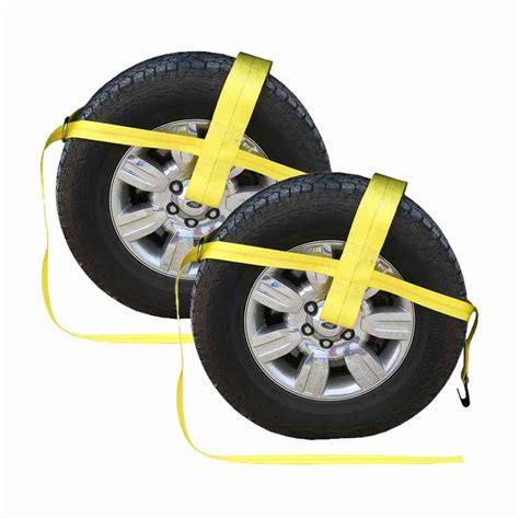 Yellow Adjustable Tow Dolly Strap with 4 Top Strap and Flat Hook - - Walmart.com - Walmart.com