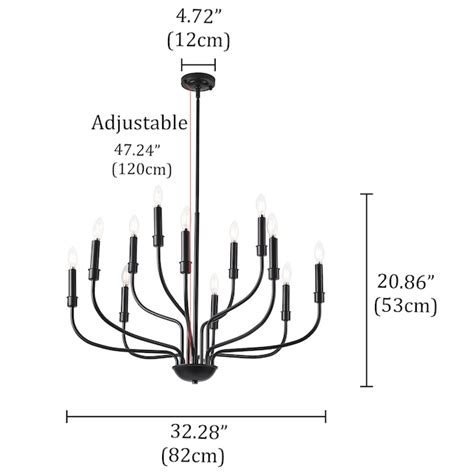 Choseal 12-Light Black Rustic Led; Dry rated Chandelier in the ...