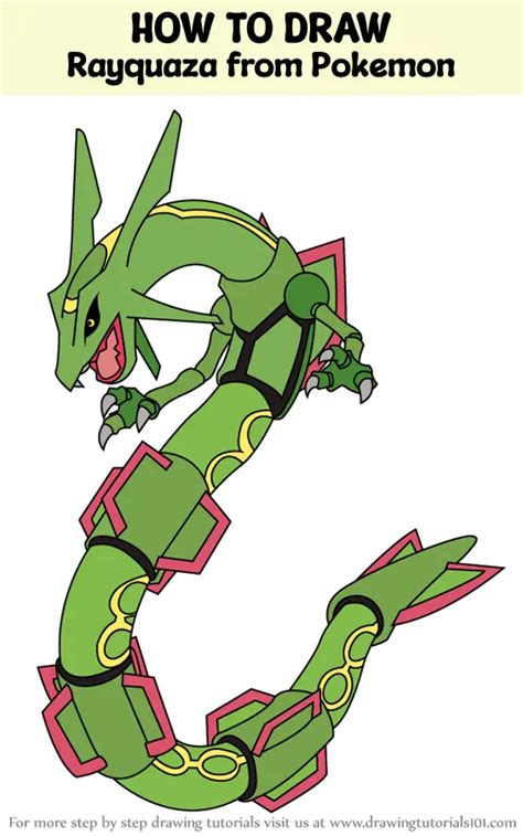 How to Draw Rayquaza from Pokemon (Pokemon) Step by Step ...