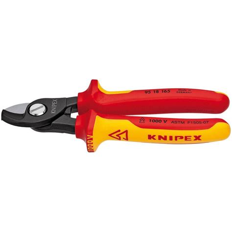 KNIPEX 6-1/2 in. Insulated Cable Cutters-95 18 165 US - The Home Depot