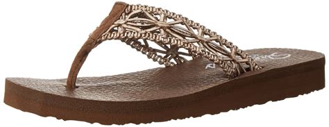 Skechers Cali Women's Meditation-Ocean Breeze Flip Flop, Brown, 10 M US. yoga foam footbed ...