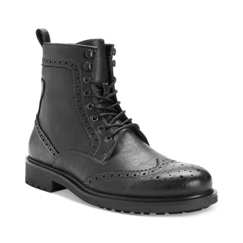 Lyst - Steve Madden Madden Shoes Mofit Wingtip Boots in Black for Men