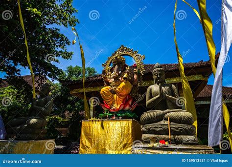 Ganesha Statue, Balinese Style and Decorations in Front of a Balinese Temple. Bali, Indonezia ...