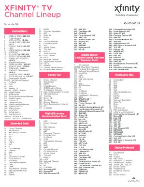 Xfinity Channel - Fill Online, Printable, Fillable, Blank | pdfFiller