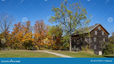 Colorful Fall Foliage and an Old Mill Building Stock Image - Image of blue, architecture: 161727521