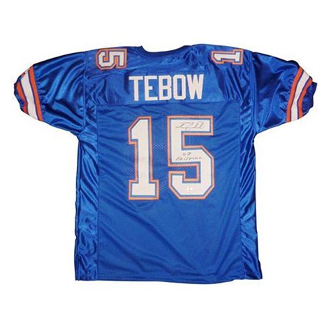 Tim Tebow Autographed Signed Florida Gators (Blue #15) Jersey w/ 07 ...