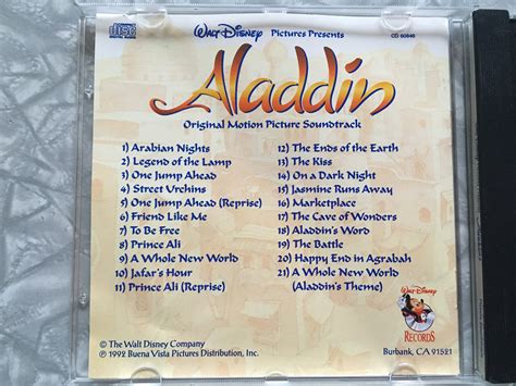 1992 Aladdin Original Motion Picture Soundtrack CD Walt | Etsy