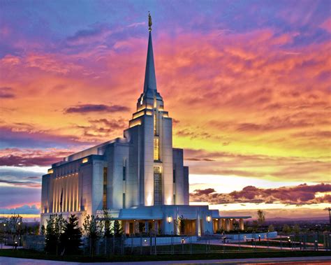 Rexburg Idaho Temple at Sunset