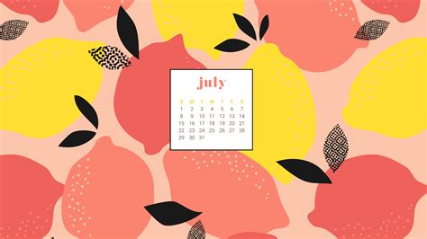 Download your summery and FREE July 2018 calendar wallpapers