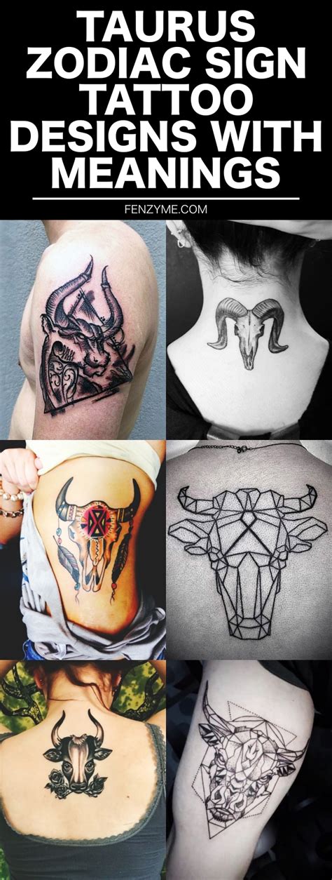 40 Taurus Zodiac Sign Tattoo Designs with Meanings