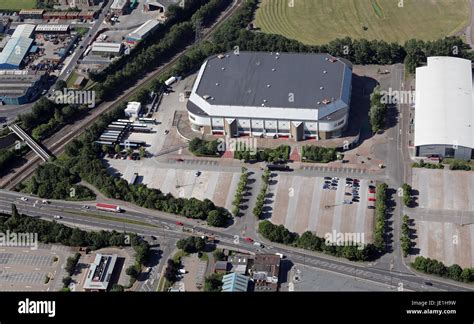 aerial view of Motorpoint Arena Sheffield or just Sheffield Arena, UK Stock Photo: 146323685 - Alamy