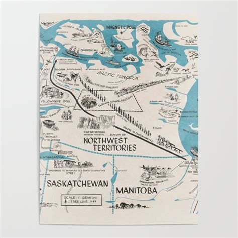 Vintage Illustrated Map of Upper Canada Poster by ginneko | Society6