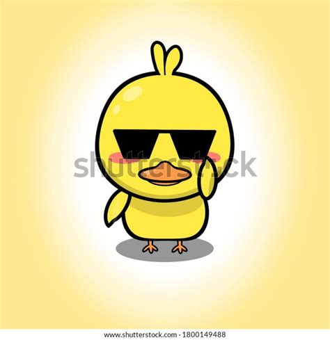 pato bebé amarillo fresco con gafas: ilustración de stock 1800149488 | Shutterstock