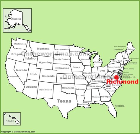 Richmond location on the U.S. Map