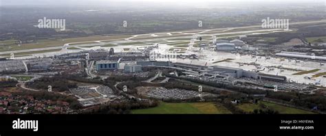 aerial view of Manchester Airport, UK Stock Photo - Alamy