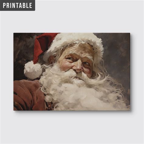 Santa Claus Art Print Printable Christmas Decor Instant Download Holiday Wall Art - Etsy