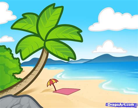 Beach Cartoon Drawing at PaintingValley.com | Explore collection of Beach Cartoon Drawing