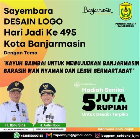 Berhadiah Rp 5 Juta, Pemkot Banjarmasin Sayembarakan Logo Harjadnya - WARTANIAGA