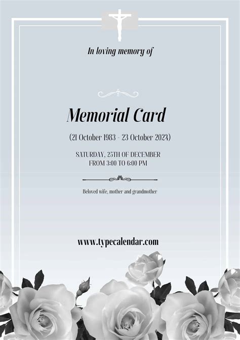 Free Printable Memorial Card Template [Remembering Those We Love]